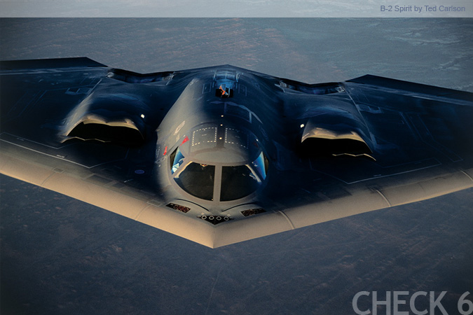 B-2 in Flight - by Ted Carlson