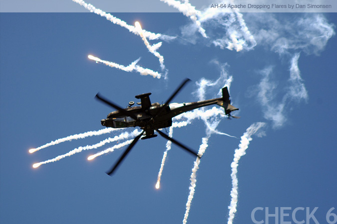 AH-64 Apache Dropping Flares - by Dan Simonsen