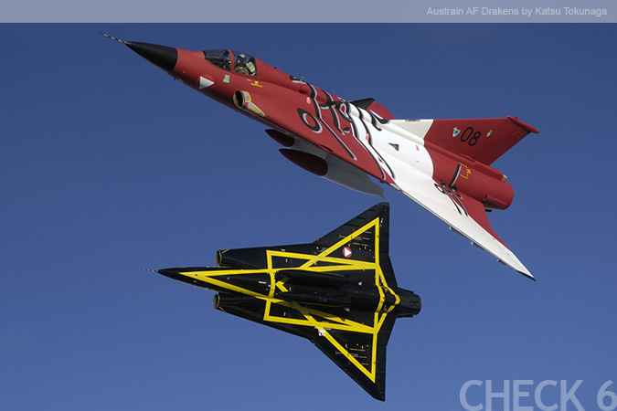 2 Austrian Air Force Saab Drakens - by Katsu Tokunaga