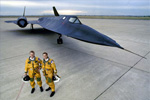 SR-71 Blackbird and Crew - by George Hall